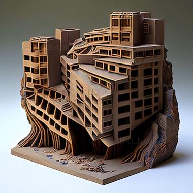 3D model Hashima in Japan (STL)